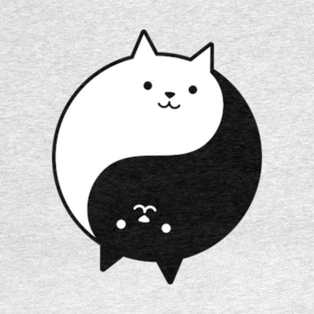 Cat Yin Yang Eastern Wisdom Religion - Chi Peaceful Black and White Cat by ThatVibe